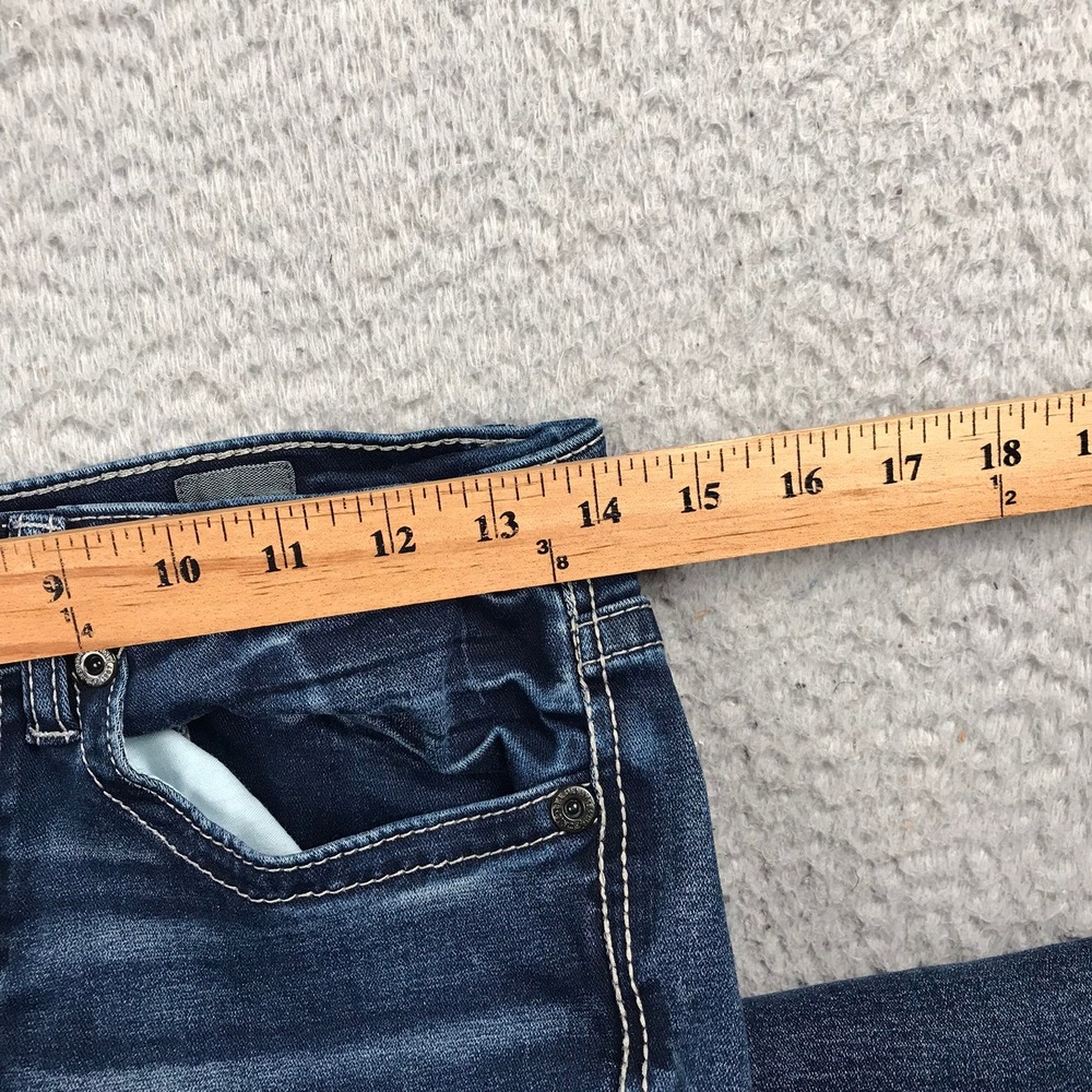 BKE Alec Jeans Men 29L (28x30) Blue Straight Leg Dark Wash Distressed Denim - Picture 11 of 15